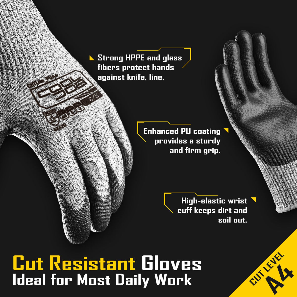 COOLJOB 13-gauge breathable shell visible for comfort during use.