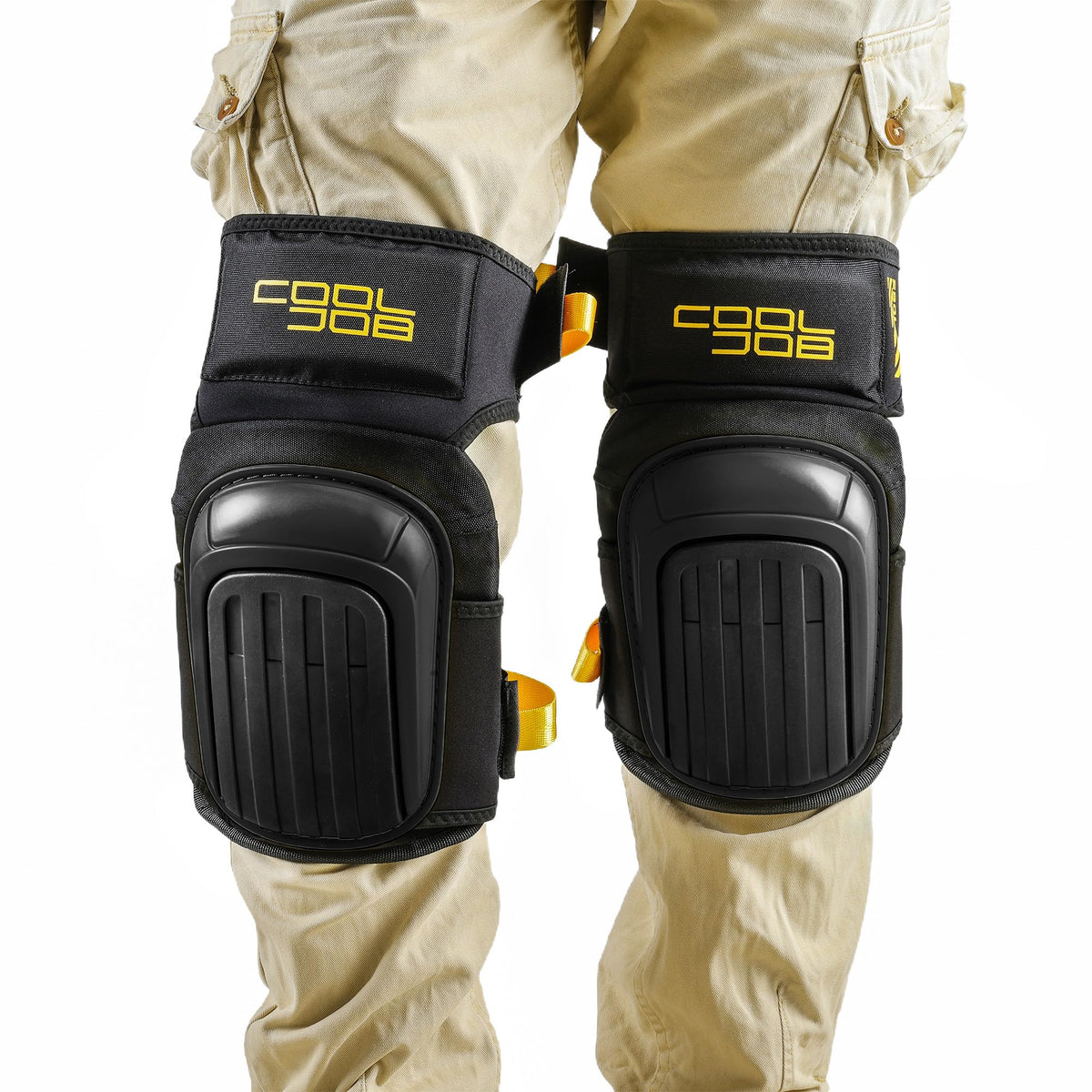 CoolJob knee pads with anti-slip cap for secure kneeling on slick floors