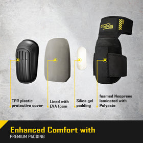 CoolJob knee pads with breathable straps to stay cool during long wear