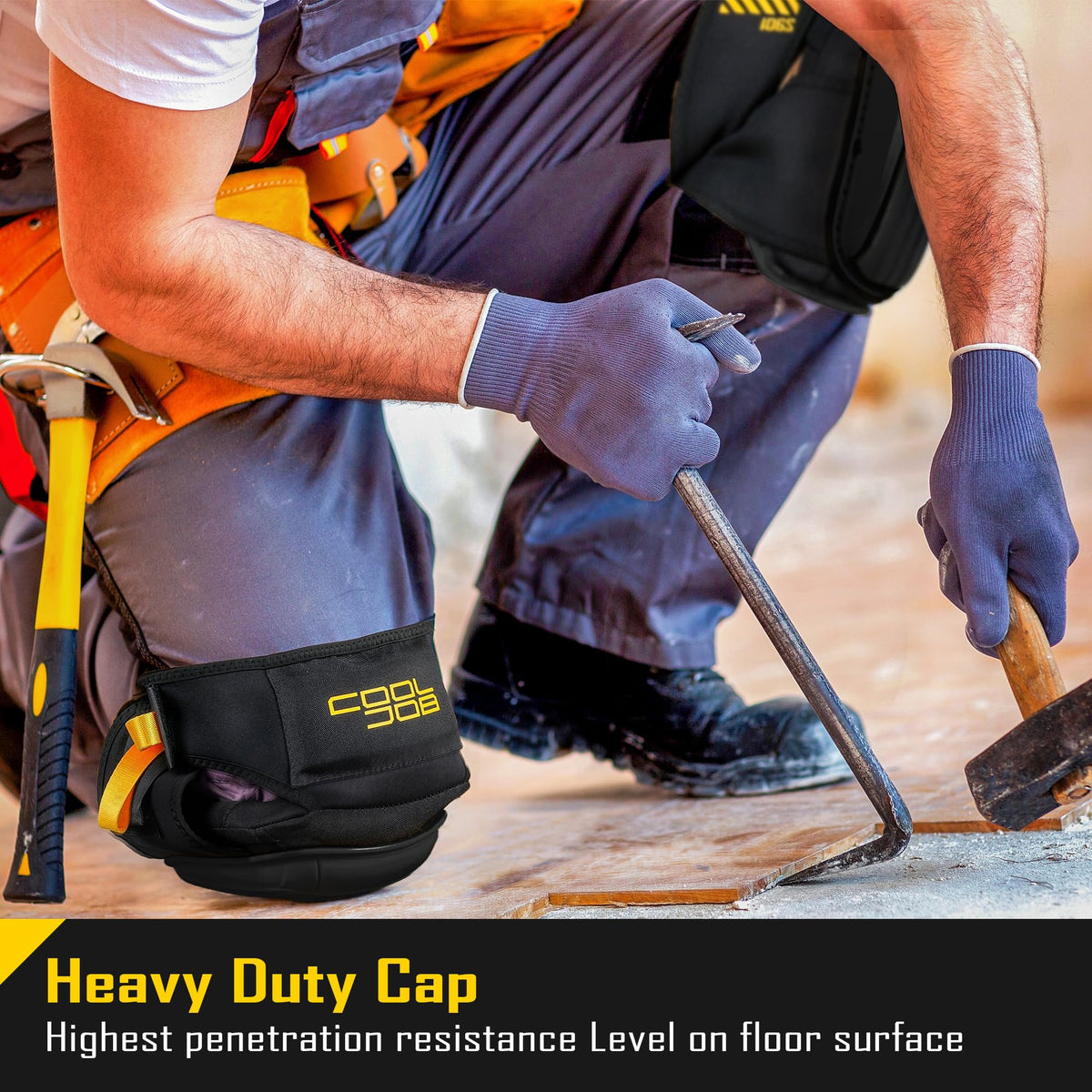 CoolJob knee pads with cross-back design for added stability