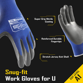 COOLJOB nitrile-dipped gloves bulk pack ideal for teams and warehouses