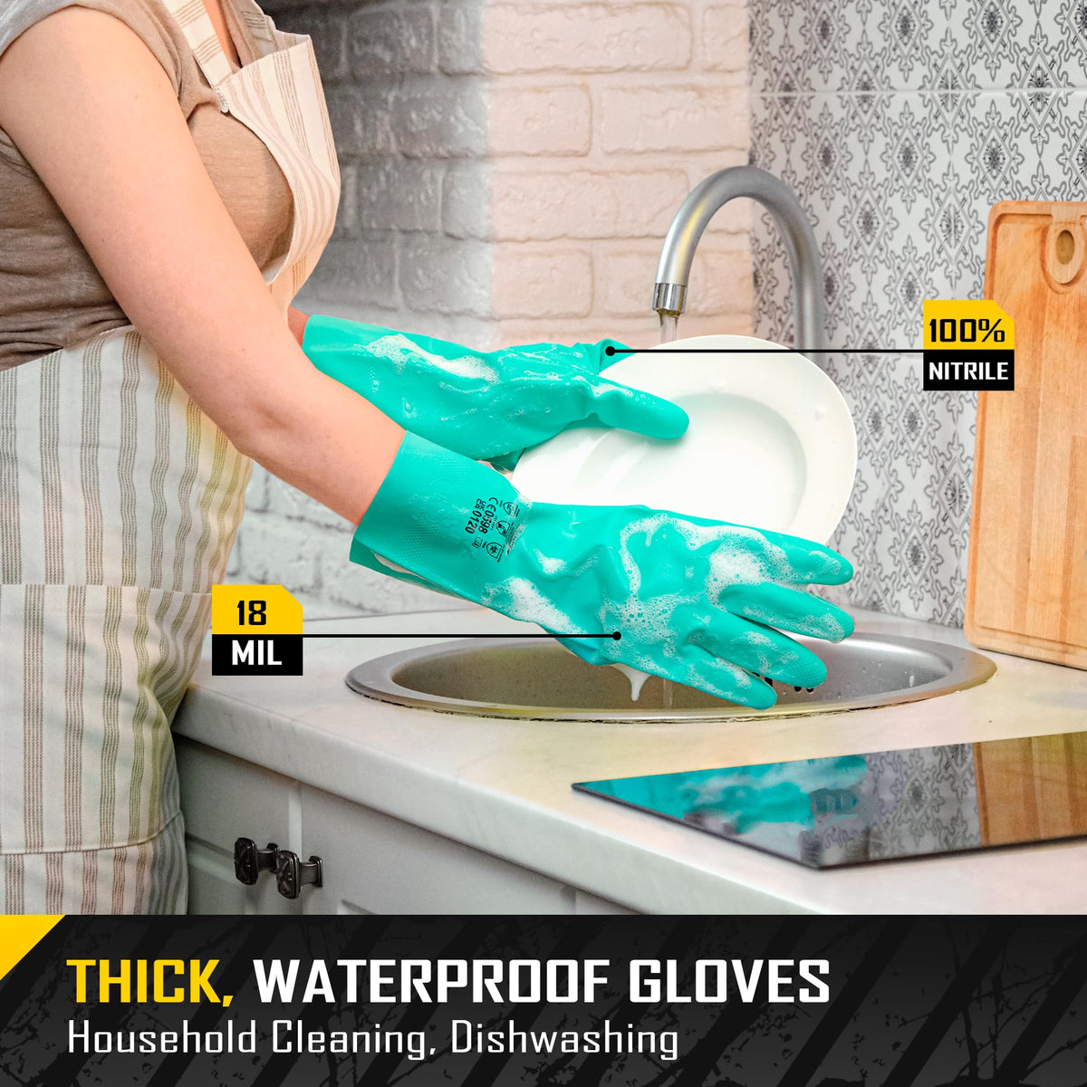 COOLJOB chemical resistant nitrile gloves suitable for automotive and maintenance work.