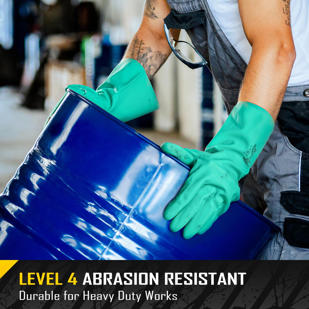 COOLJOB latex-free nitrile gloves with soft flocked lining for comfortable all-day wear.
