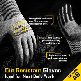 COOLJOB PU coated gloves with anti-slip grip ideal for precise handling in dry or wet conditions.