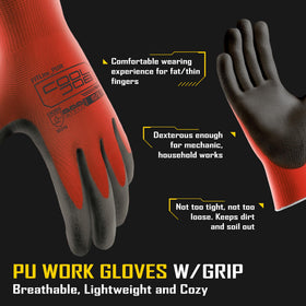 CoolJOB seamless 13-gauge knit close-up shows dexterity and flexibility.
