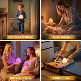 COOLNIGHT egg night light uses baby-safe materials and anti-flicker for eyes