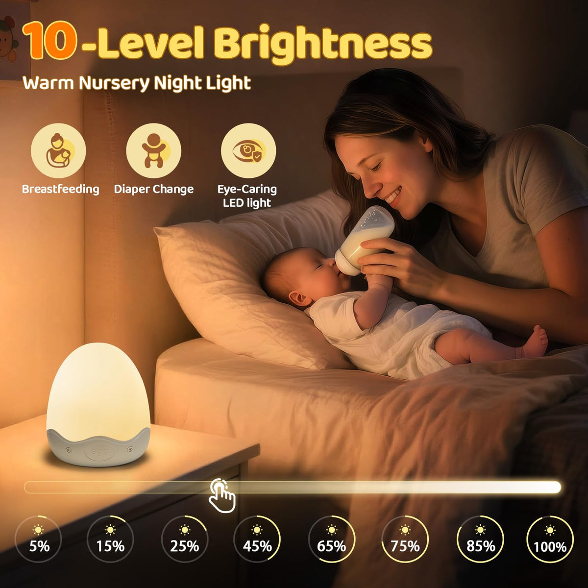 COOLNIGHT egg night light offers 200+ hours of battery life on low