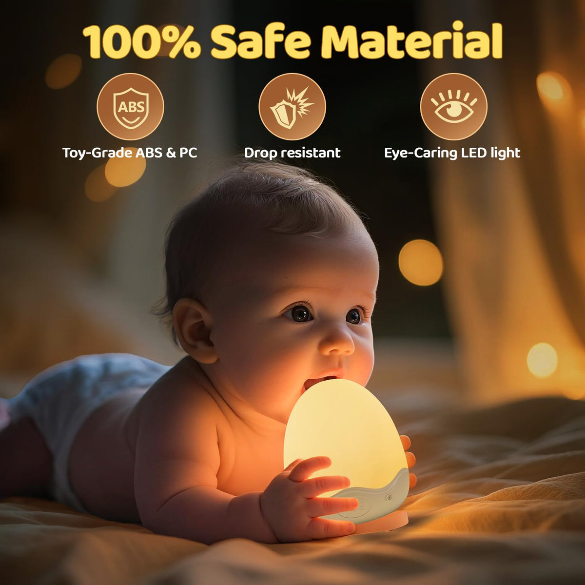 COOLNIGHT egg night light is compact and portable for travel