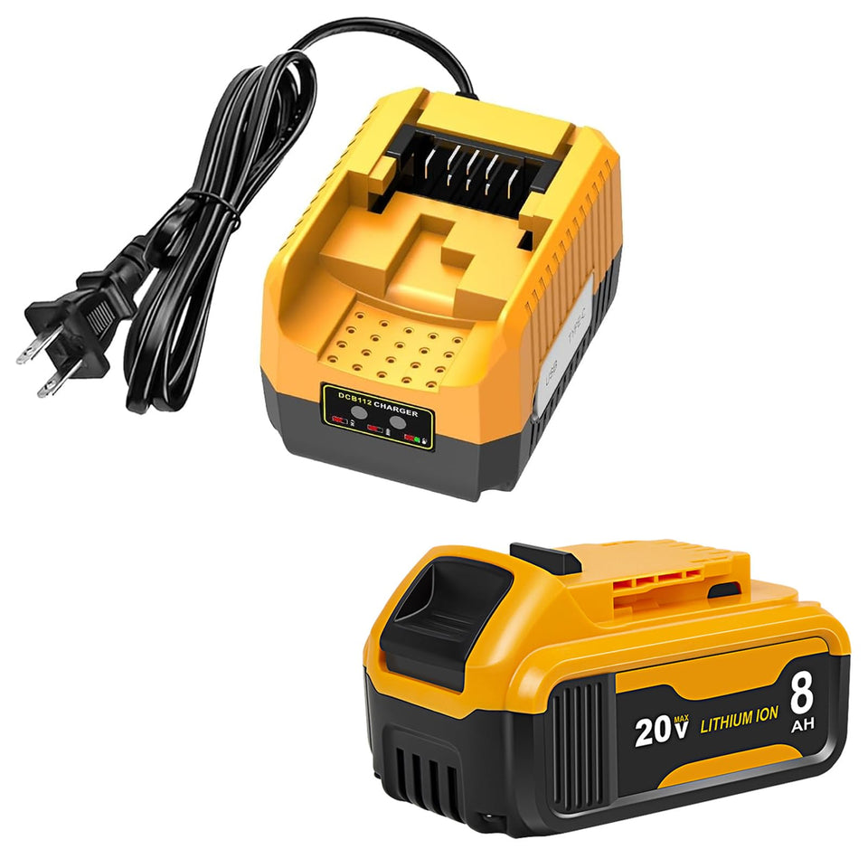 COOMYXIN 8000mAh battery powering Dewalt tools for longer projects.