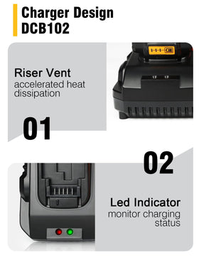 COOMYXIN DCB102 intelligent charging technology optimizes power delivery to each cell.