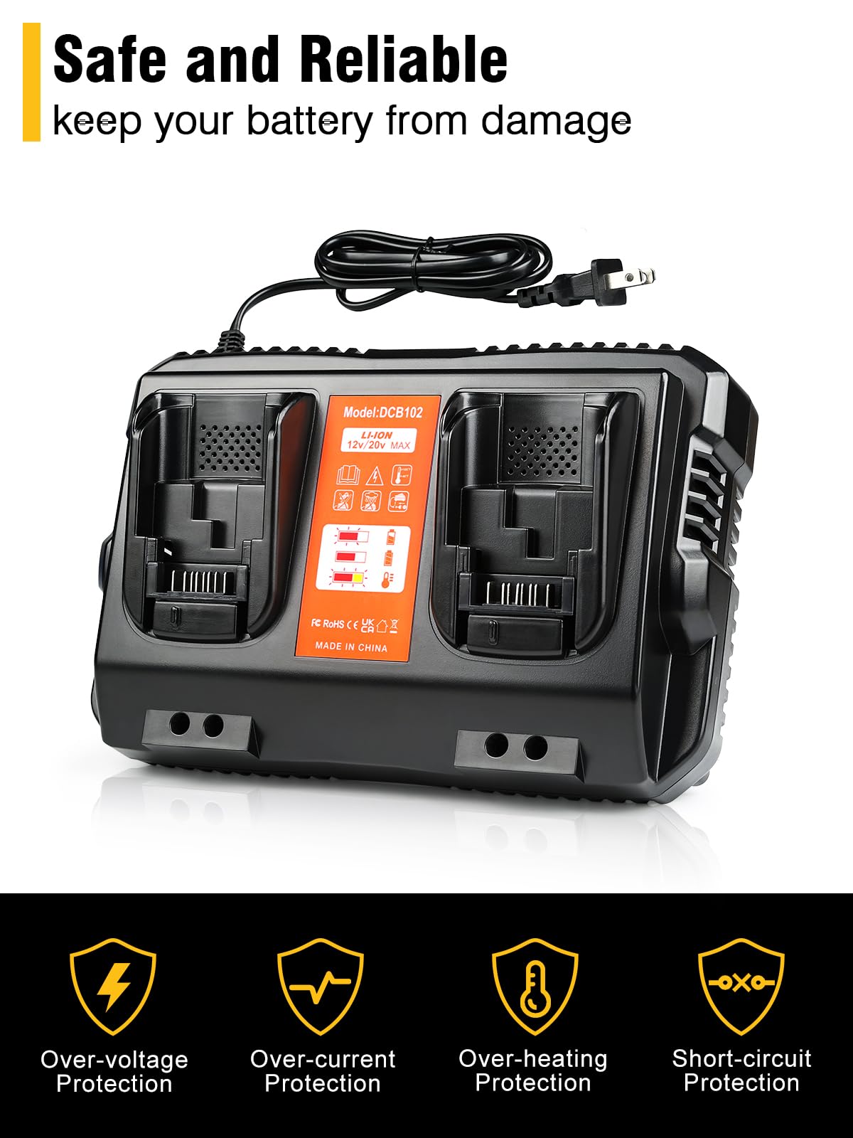 COOMYXIN DCB102 portable charger ideal for job sites and workshops.