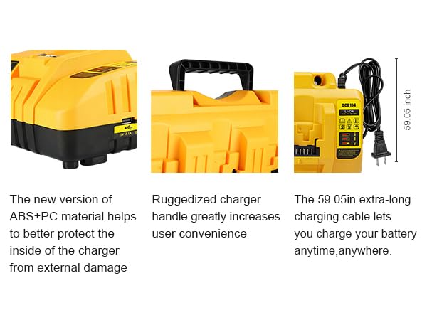COOMYXIN DCB104 wide compatibility covers 12V-20V DeWalt models for versatility