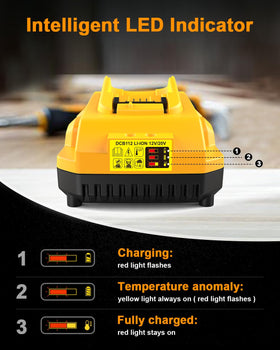 COOMYXIN DEWALT 12V battery on charger shows versatile compatibility