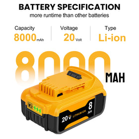 COOMYXIN 20V MAX battery compatible with multiple Dewalt models.