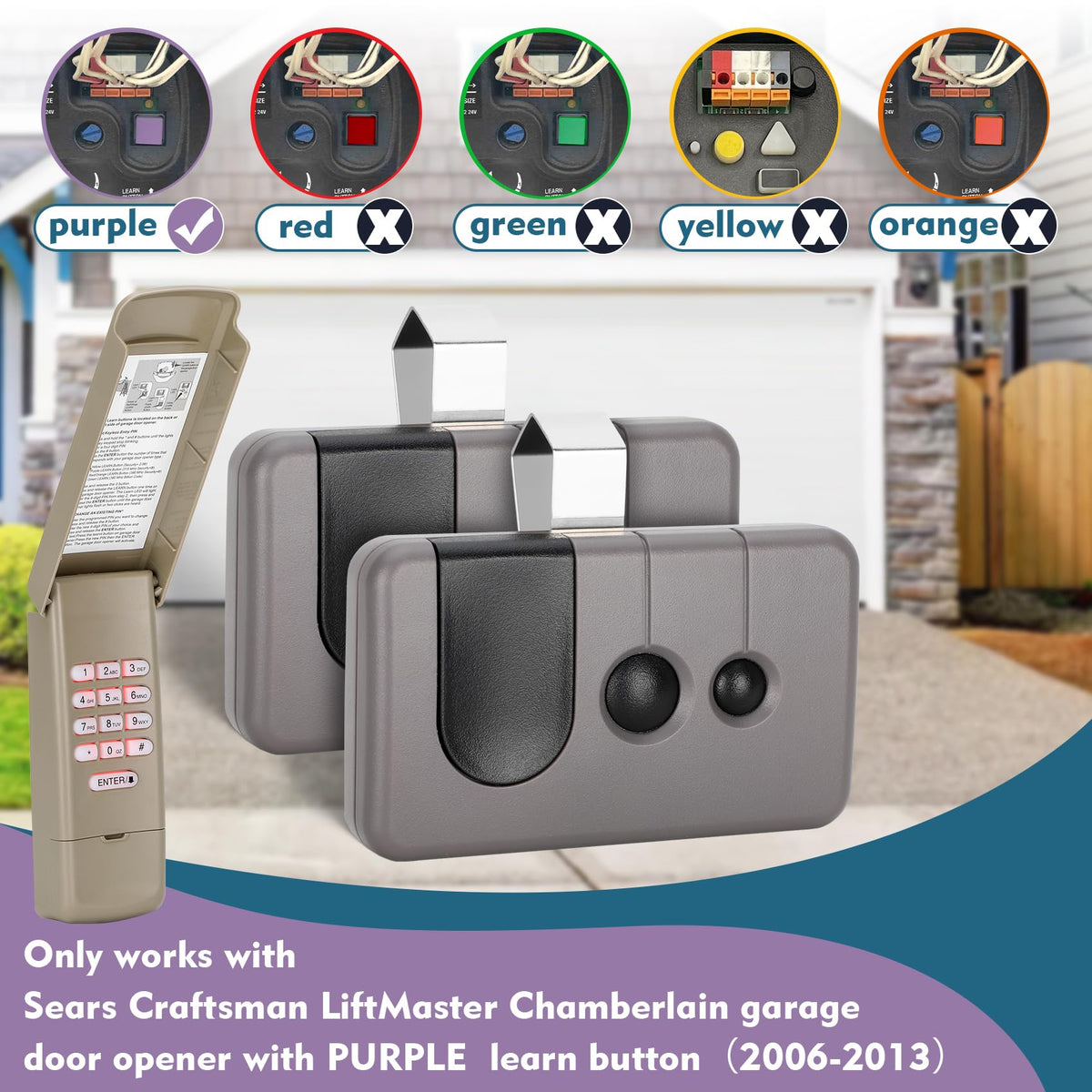 Cooouds universal keypad with purple learn button enhances entry options