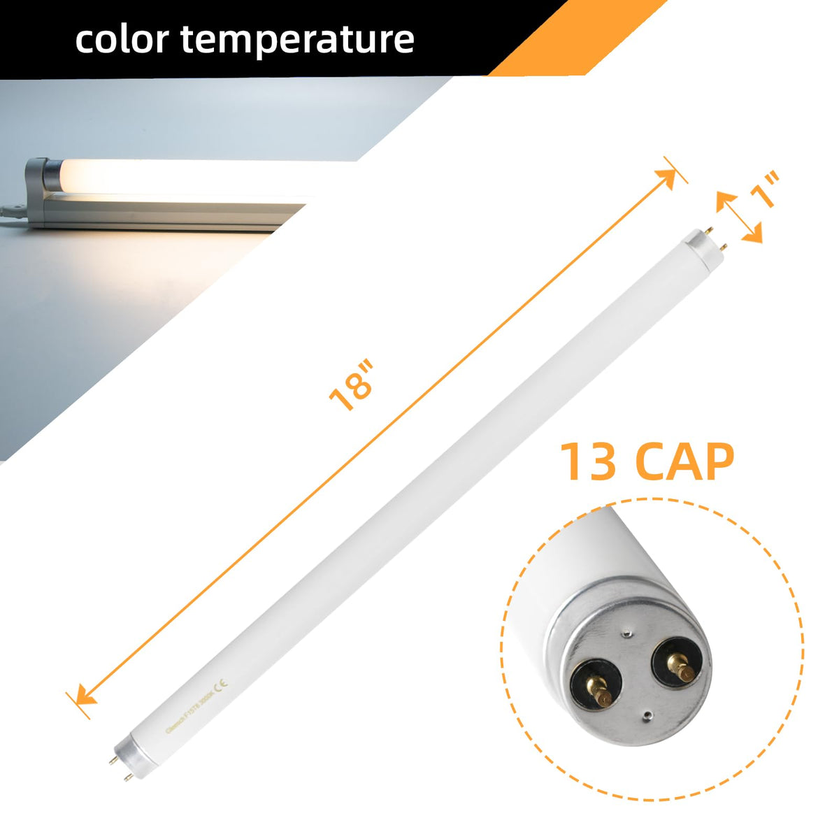 coospider-repta F15T8 18in tube with G13 bi-pin base for easy replacement