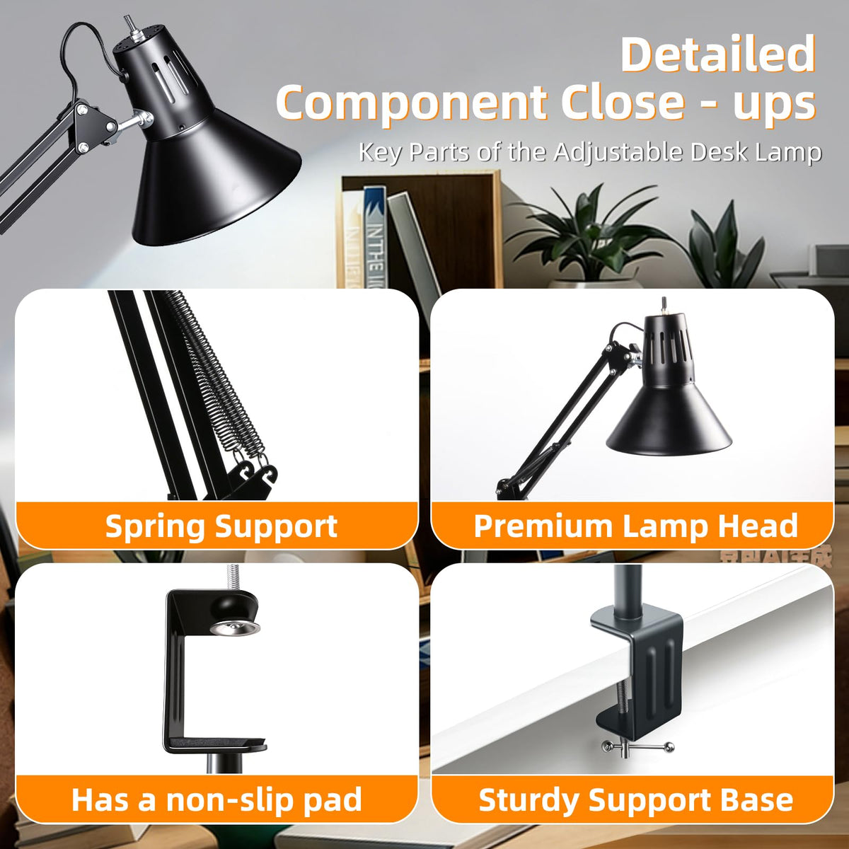 COOSPIDER UV task lamp setup suited for study or workshop environments