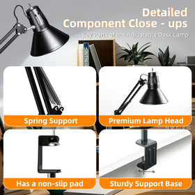 COOSPIDER UV task lamp setup suited for study or workshop environments