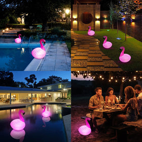 Cootway solar flamingo light charges by day and lights up automatically