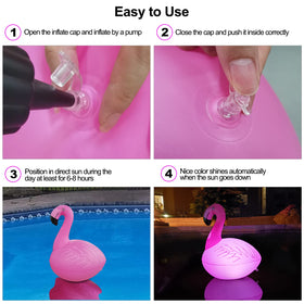 Cootway flamingo lights float securely with weighted bottom in any pool