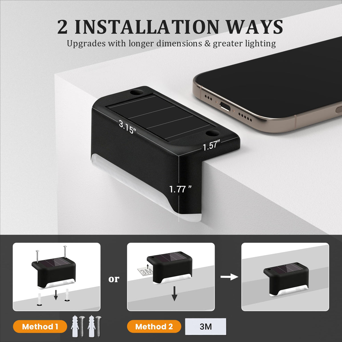COOZAMING outdoor lights resist rain and wind with rugged ABS housing.