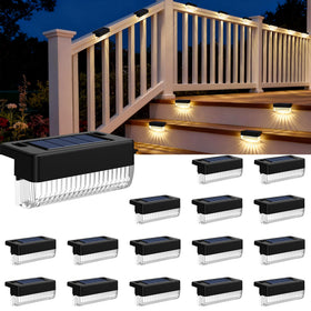 COOZAMING solar deck light warm white glow for patio and path lighting