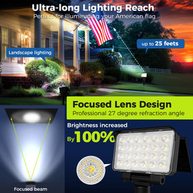 COOZAMING solar spot light with adjustable head and panel for precise, flexible outdoor lighting