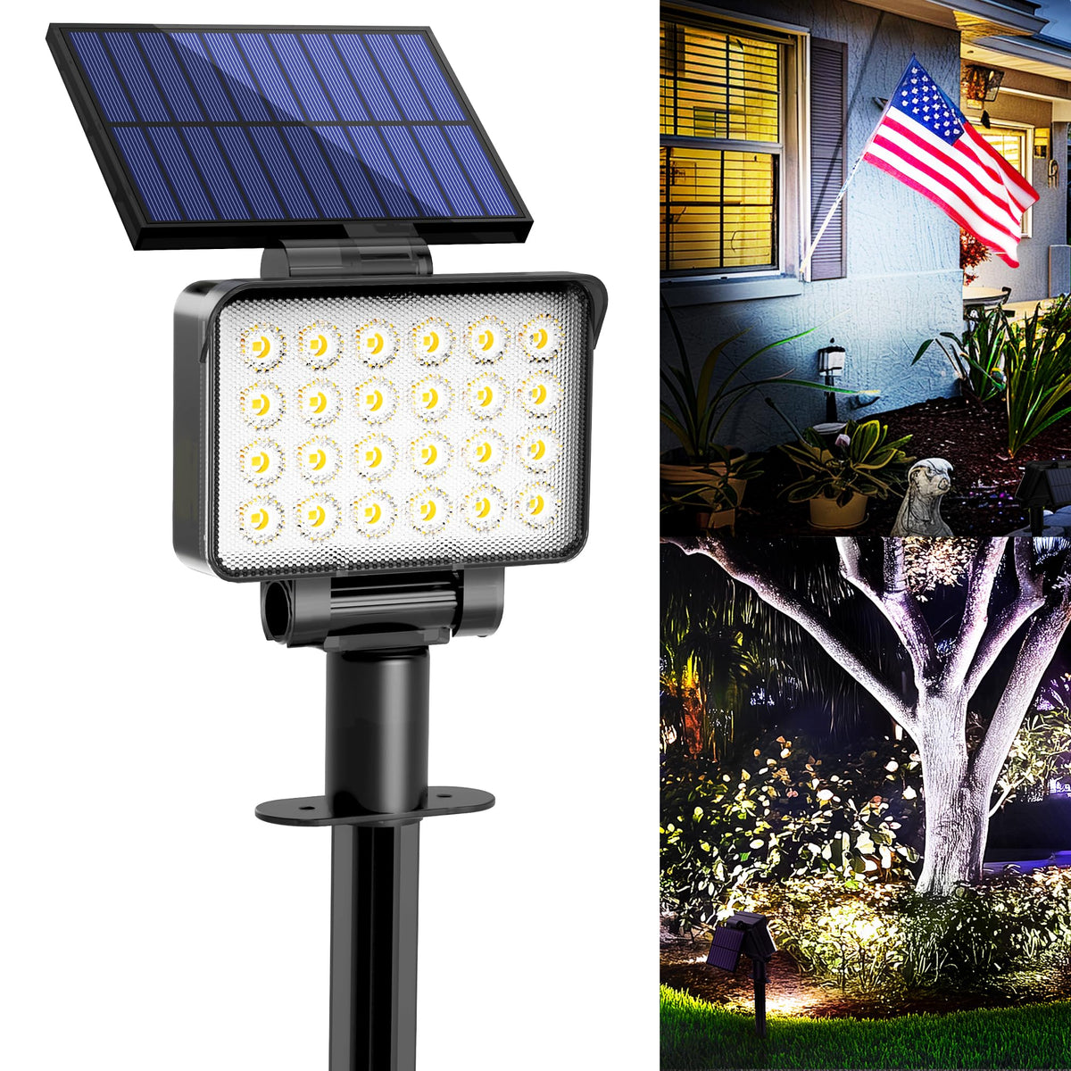 COOZAMING solar spot light with bright lens for up to 25 feet of focused illumination