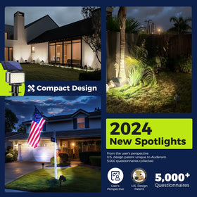 COOZAMING solar spot light wall-mount with included screws for versatile placement