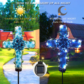 COOZZYHOUR Solar Cross Stake illuminates walkways during night hours