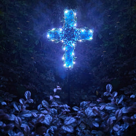COOZZYHOUR Solar Cross Warm White LED lights create inviting evenings