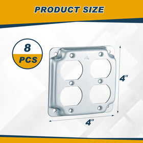 Copkim 8-pack 4x4 metal box cover left side reveals sturdy galvanized steel
