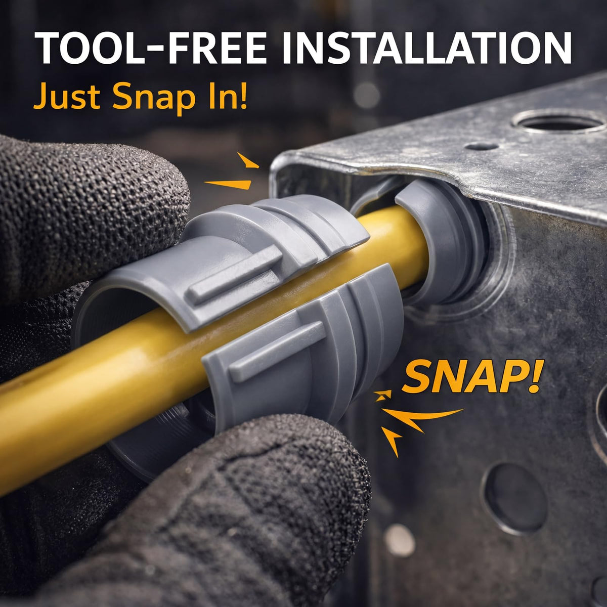 Copkim quick-snap installation close-up shows tool-free setup