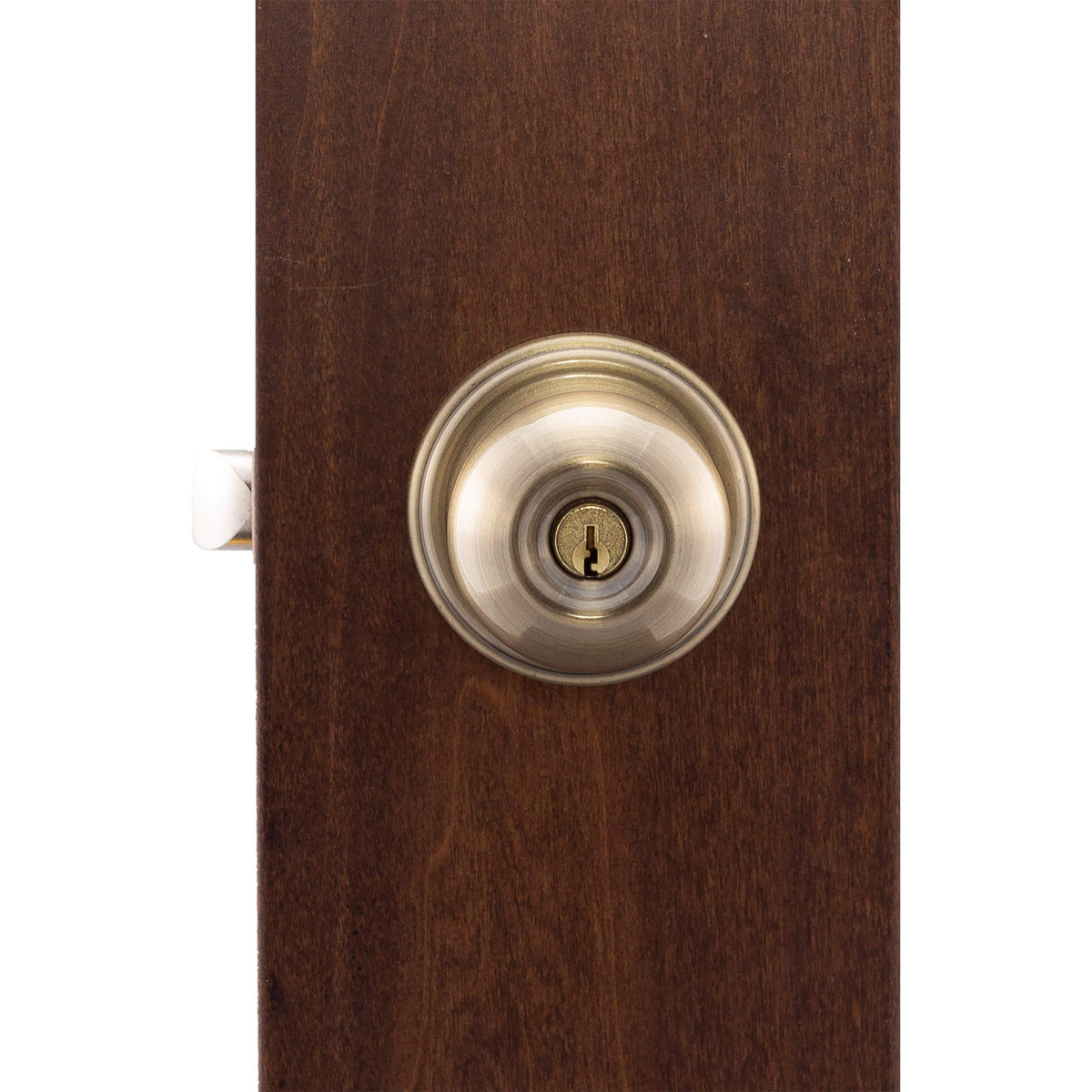 Close-up of Copper Creek BK2040AB antique brass finish highlighting durability.