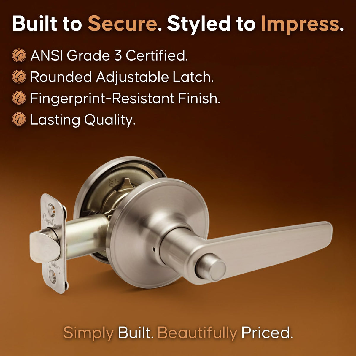 Exterior release button accessible for quick egress on Daley lever.