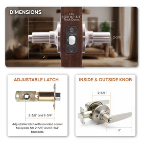 Reversible handle design fits left or right-handed doors.