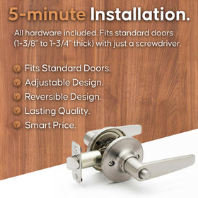 Round corner latch detail demonstrates versatile door compatibility.