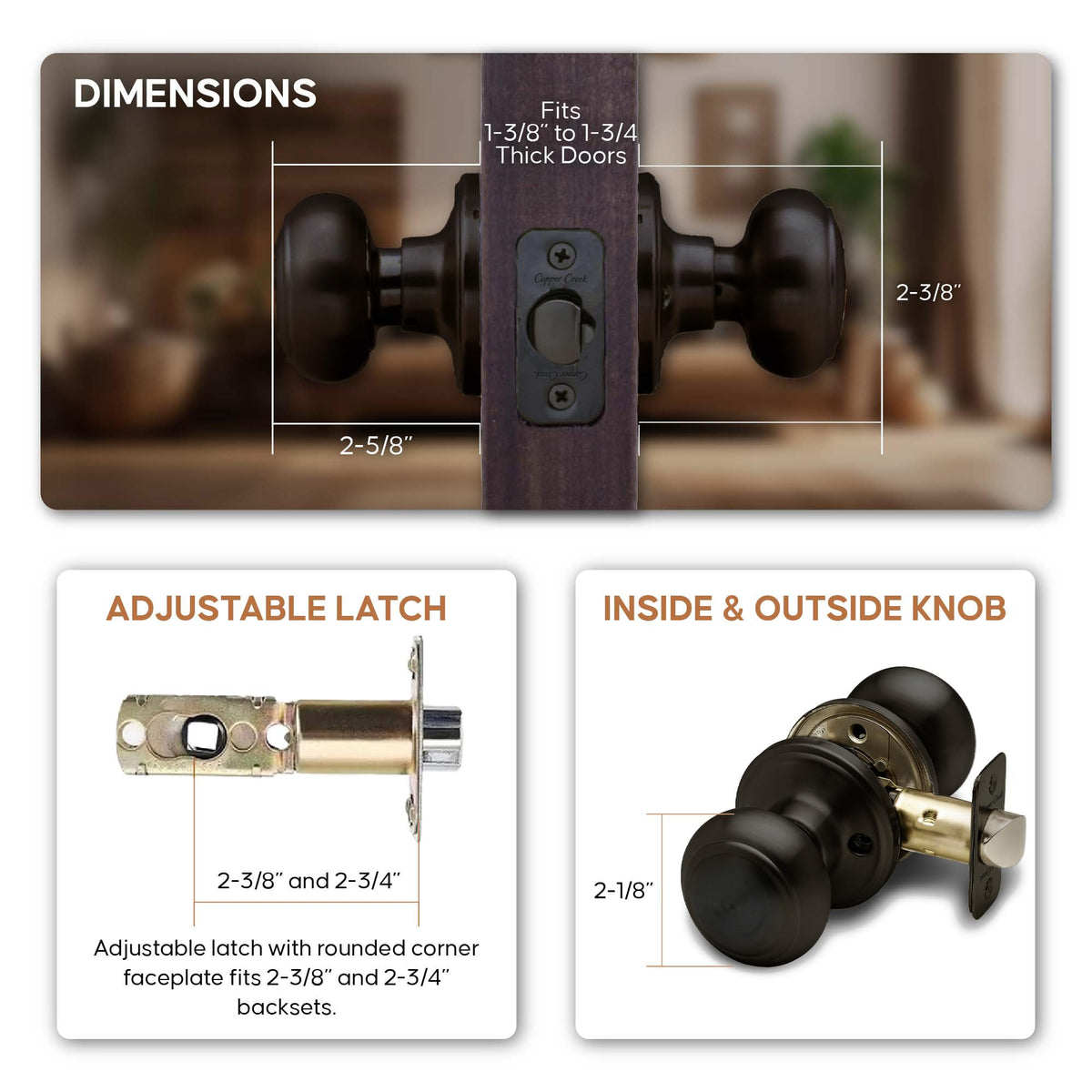 Copper Creek Tuscan Bronze finish complements modern and traditional interiors