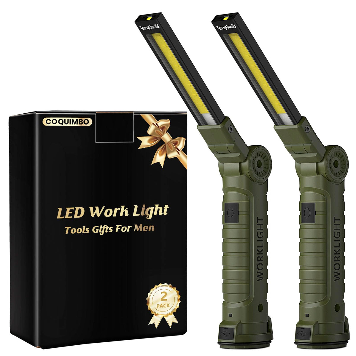 Coquimbo rechargeable LED work light with 360° rotation for hands-free use.