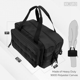 Coreflex 12-inch bag side view with MOLLE straps for expandable gear