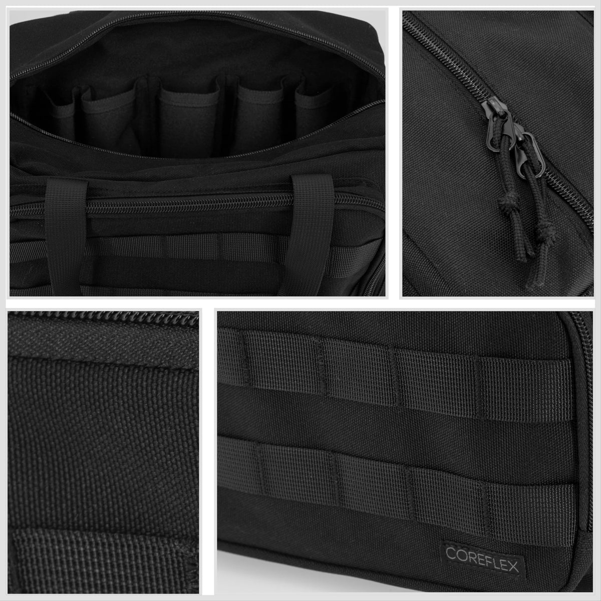 Coreflex tool bag wide mouth open demonstrating quick access to tools