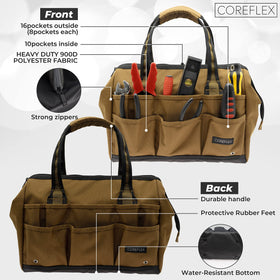Coreflex 14in wide-mouth tool bag open mouth for quick tool access