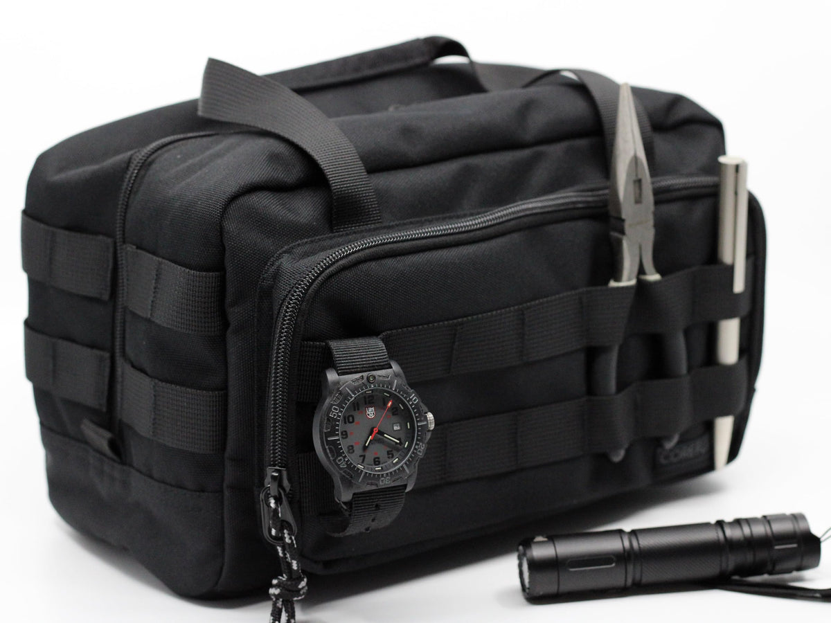 Coreflex gear bag 12x7x7 inch dimensions shown