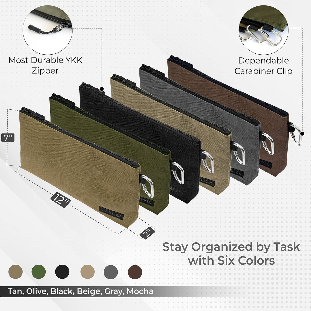 Heavy-duty canvas with 600D and YKK zipper for long-lasting use