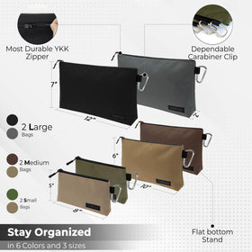 Coreflex Premium Tool Pouch multi-pack side view showing versatile storage options.