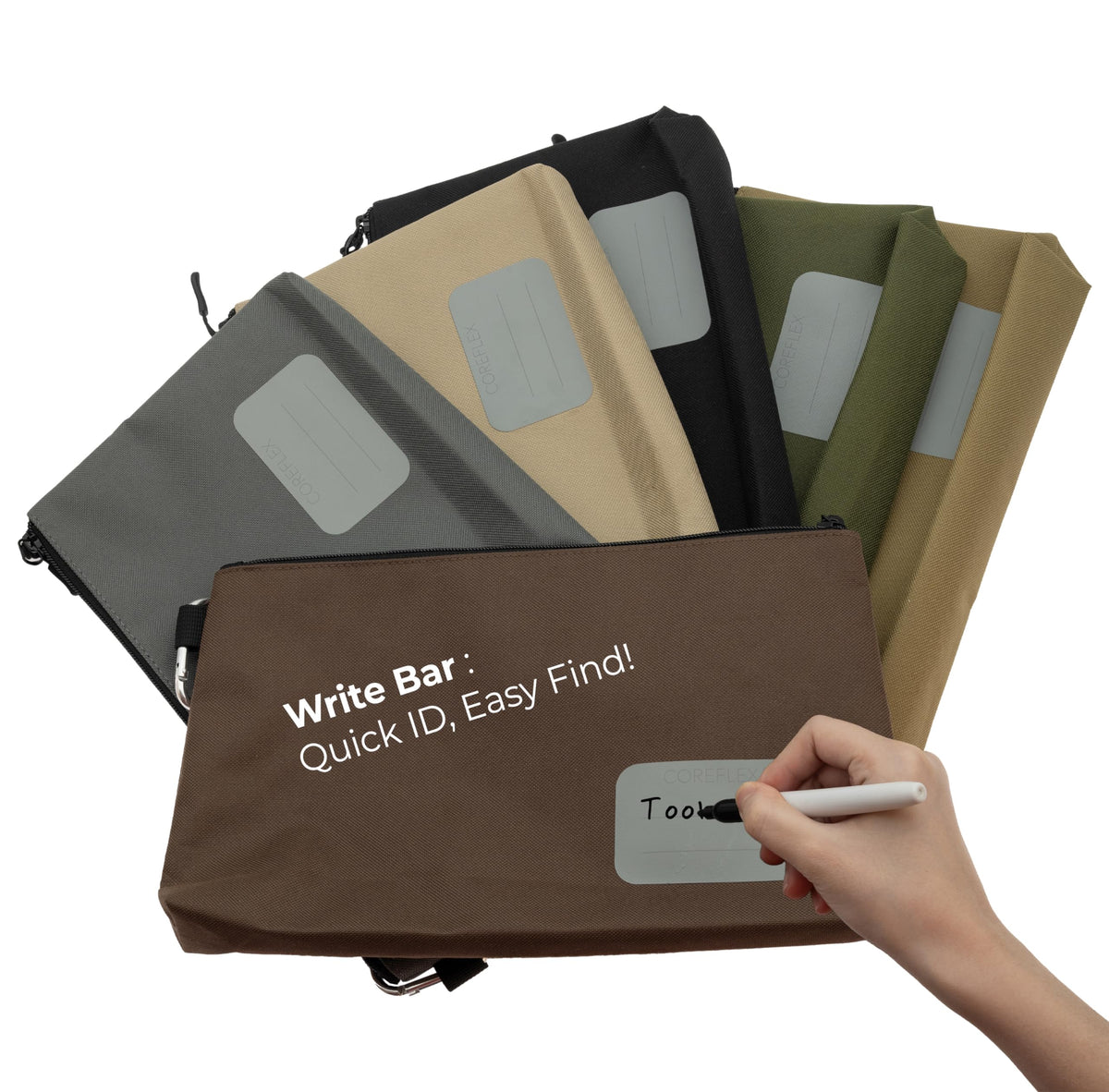 Interior lining and strong stitching protect belongings in COREFLEX pouch