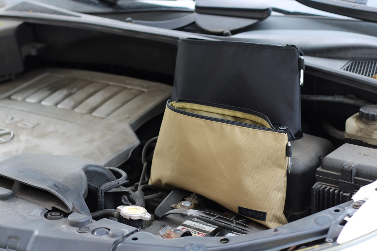 CoreFlex Pouch used for travel organization and toiletries