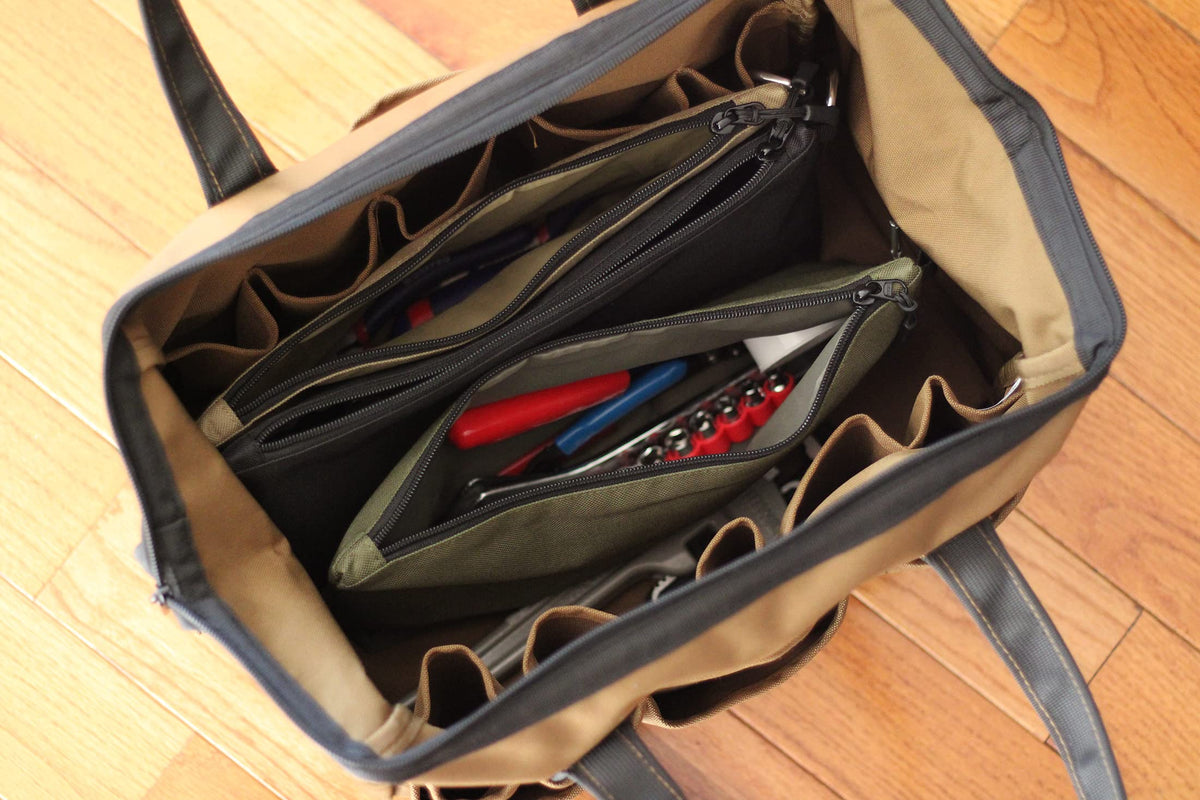CoreFlex Workshop scene with tools neatly stored inside pouch