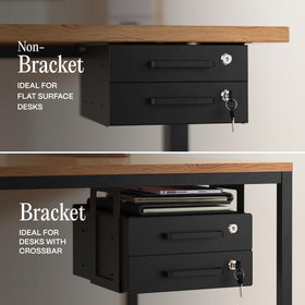 CoreMinded padded top shelf on bracketed version protecting items.