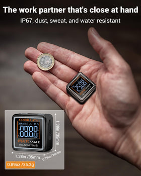 COROLLATA backlit digital level display offers clear readings in any light.